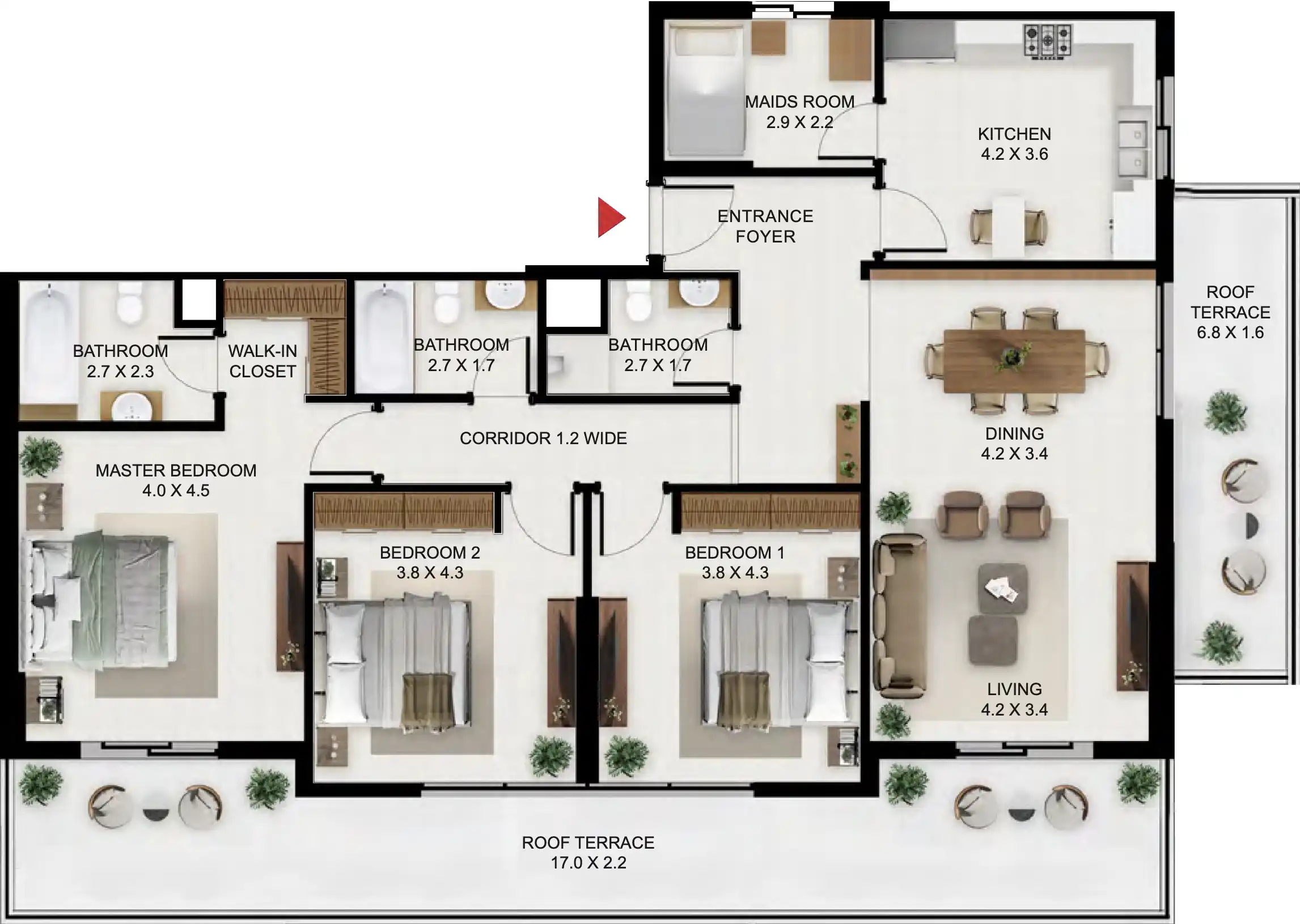 Floor Plans of South Garden at Wasl Gate