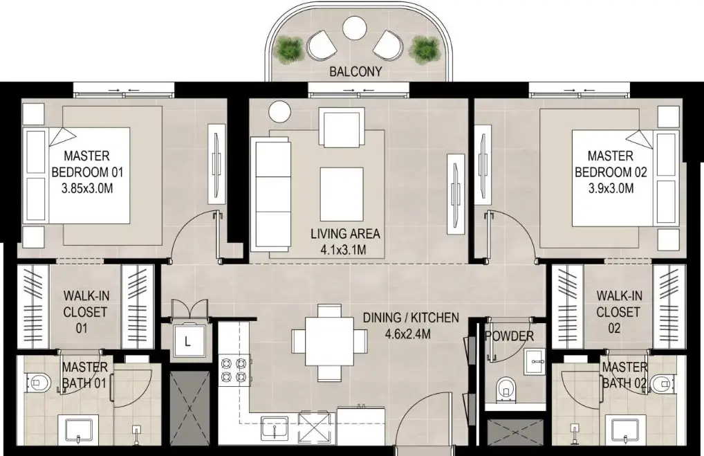 Floor Plans of NSHAMA Lexington at Town Square Dubai