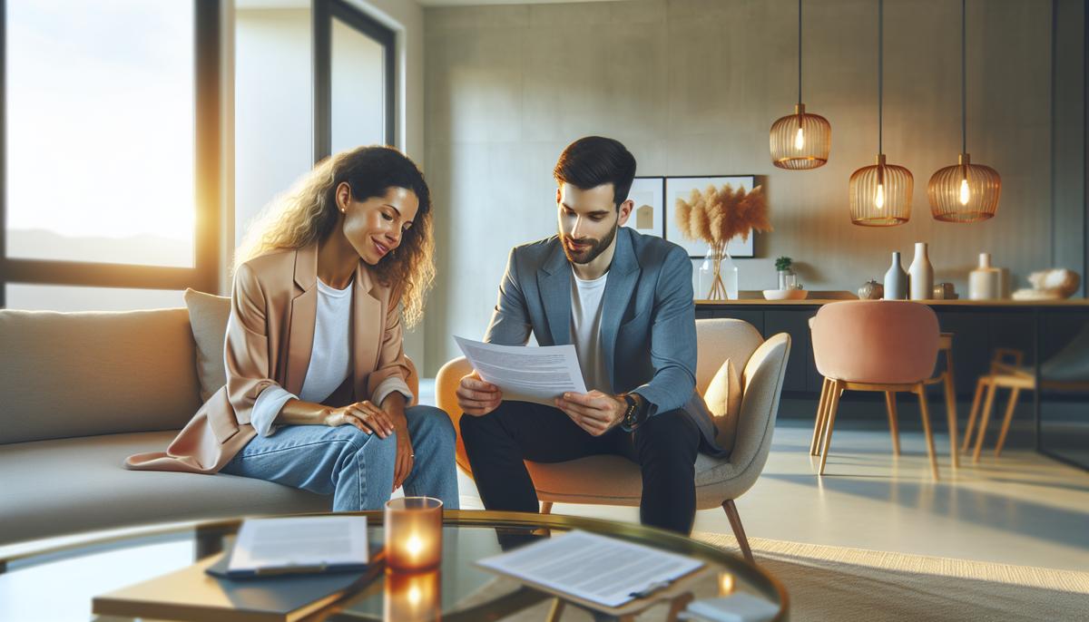 Как проверить документы при покупке квартиры в Батуми Риелтор и покупатель проверяют документы в квартире в Батуми
