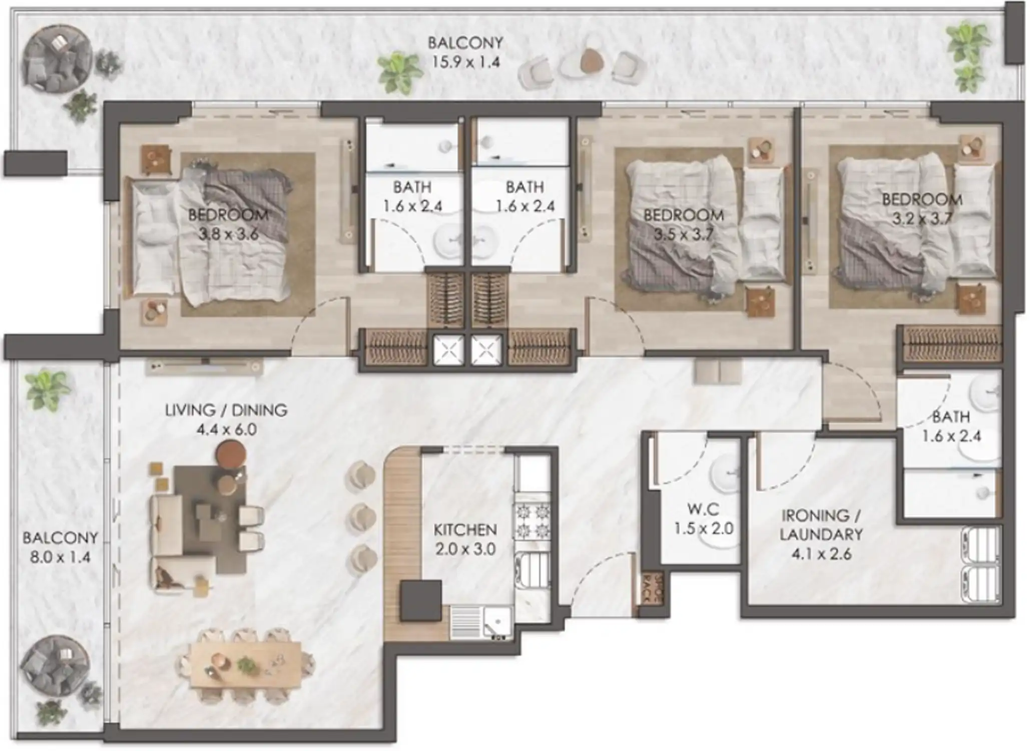 Планировка Almaara Residences