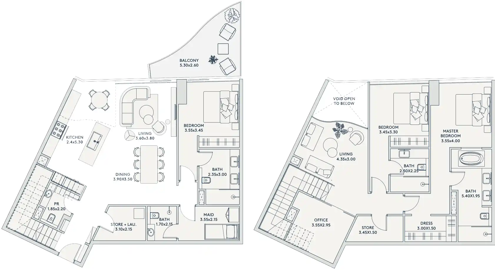 Floor Plans of Deyaar Rivage