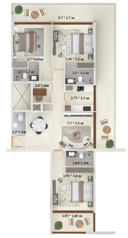 Floor Plans for Symbolic Zen Residences in Dubai