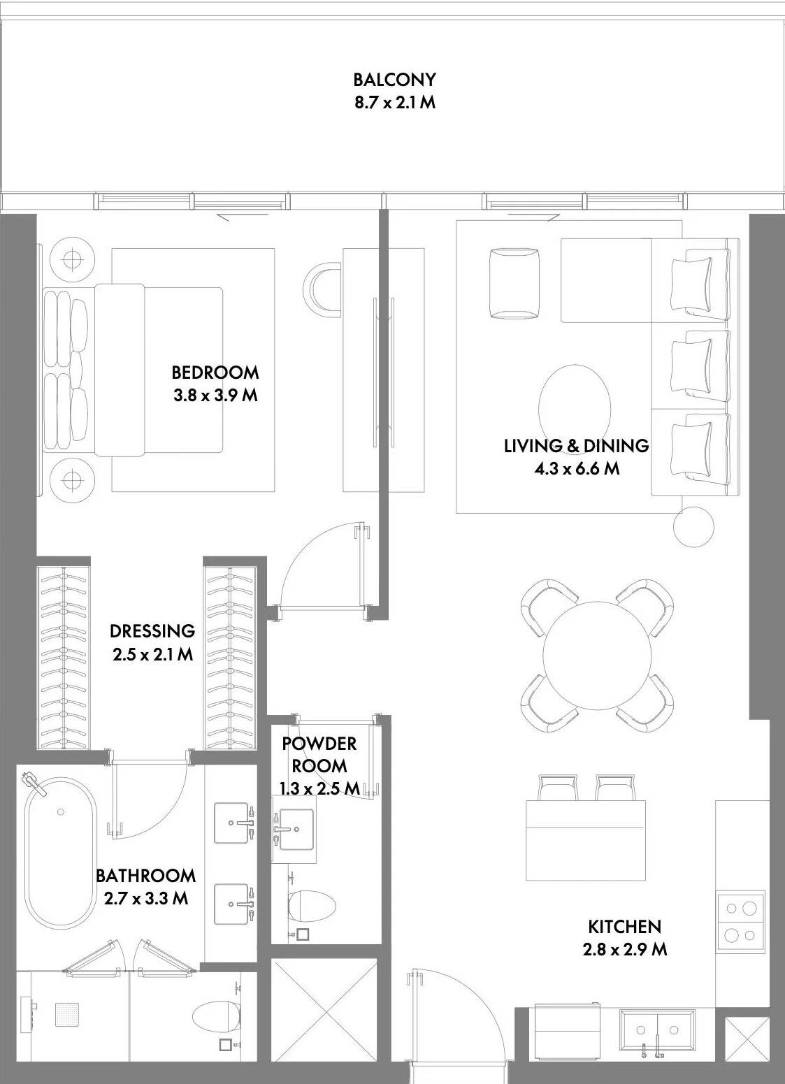 Планировки W Residences Dubai Harbour by Arada