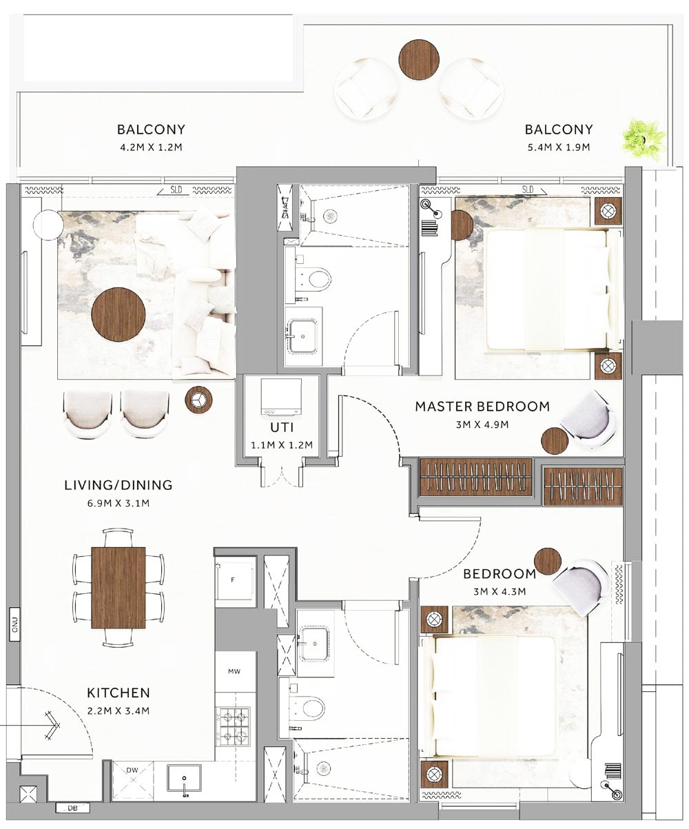 Floor Plans of Marriott Residences Dubai Business Bay