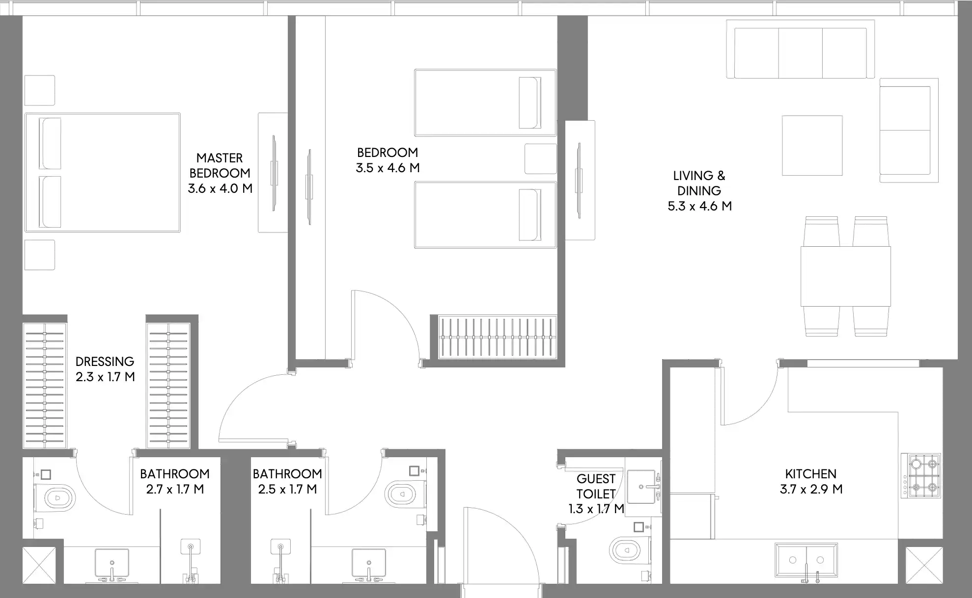 Floor Plans for Arada The Gate 3 in Sharjah