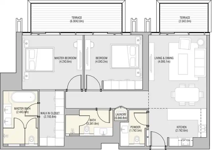 Планировка Vida Residences Saadiyat Island