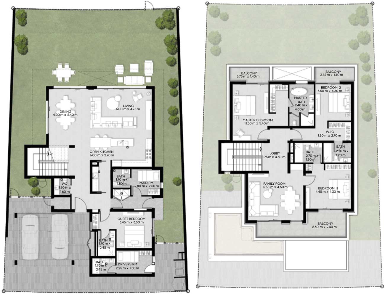 Floor Plans of Falcon Island Townhouses & Villas