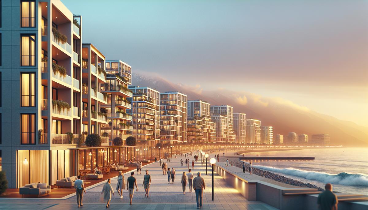 Плюсы и минусы жизни в Батуми глазами переехавших Панорама Батуми с морем и жилыми домами