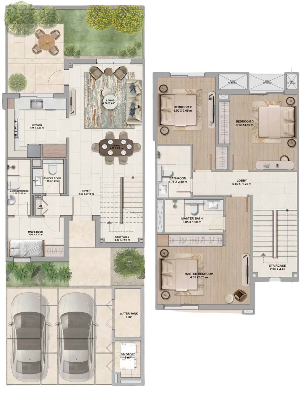 Floor Plans for Aldar Al Ghadeer Gardens in Abu Dhabi