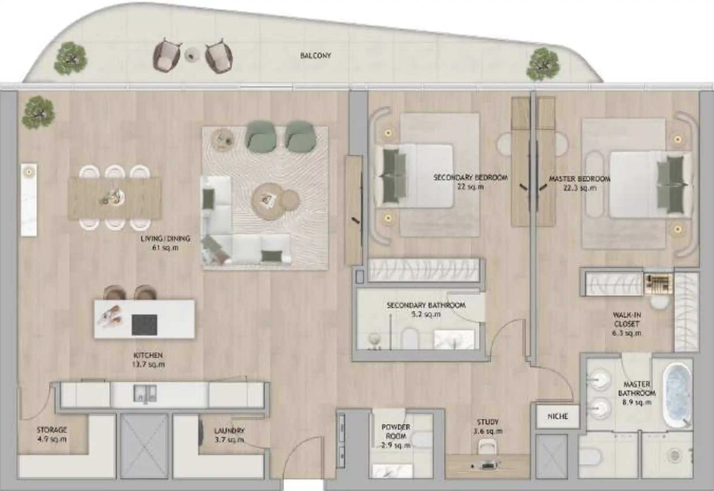 Floor Plans of Aldar Mamsha Gardens