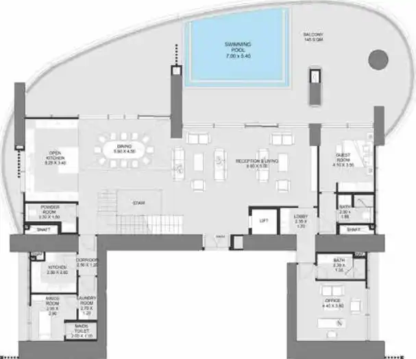 Floor Plans of Mada'in Tower Dubai Marina