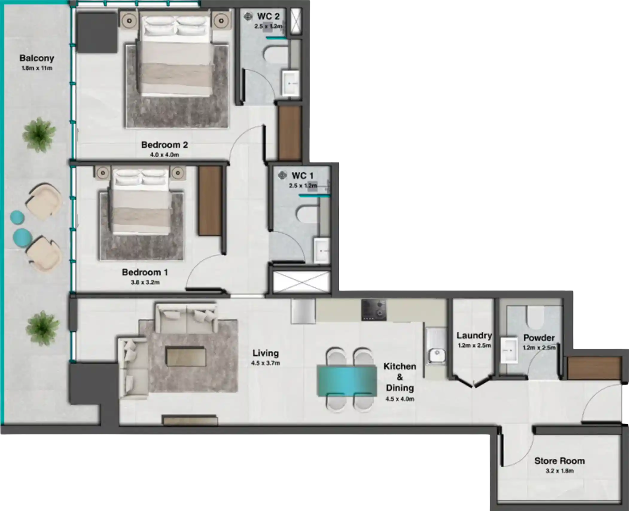 Floor Plans for Sky Hills Residences 2 in Dubai