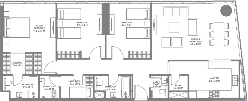 Планировка Arada The Gate 5