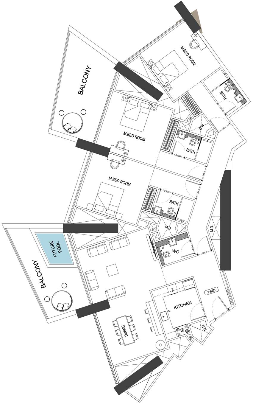 Floor Plans of Binghatti Phantom JVC