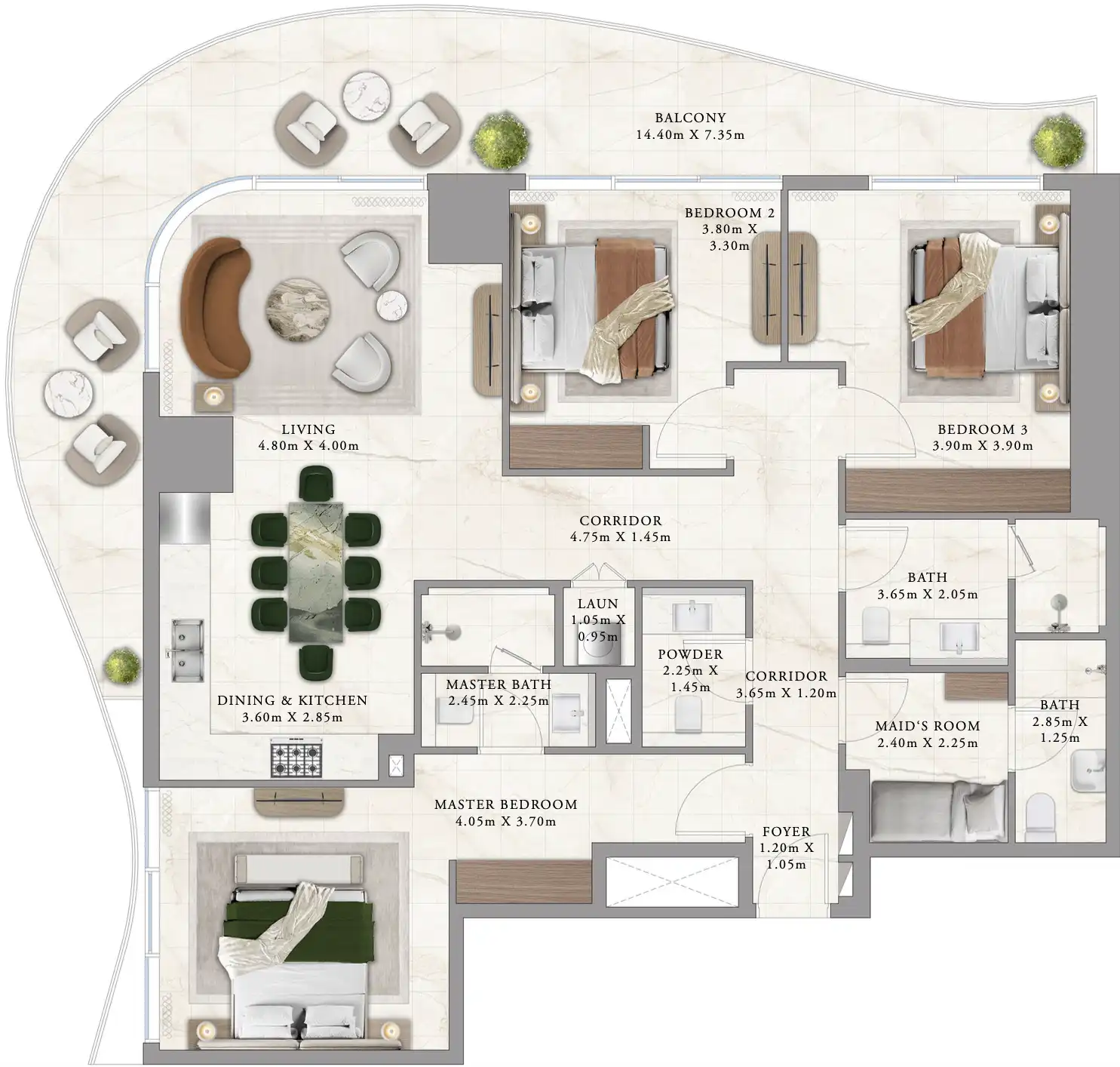 Floor Plans for The Bristol at Emaar Beachfront in Dubai