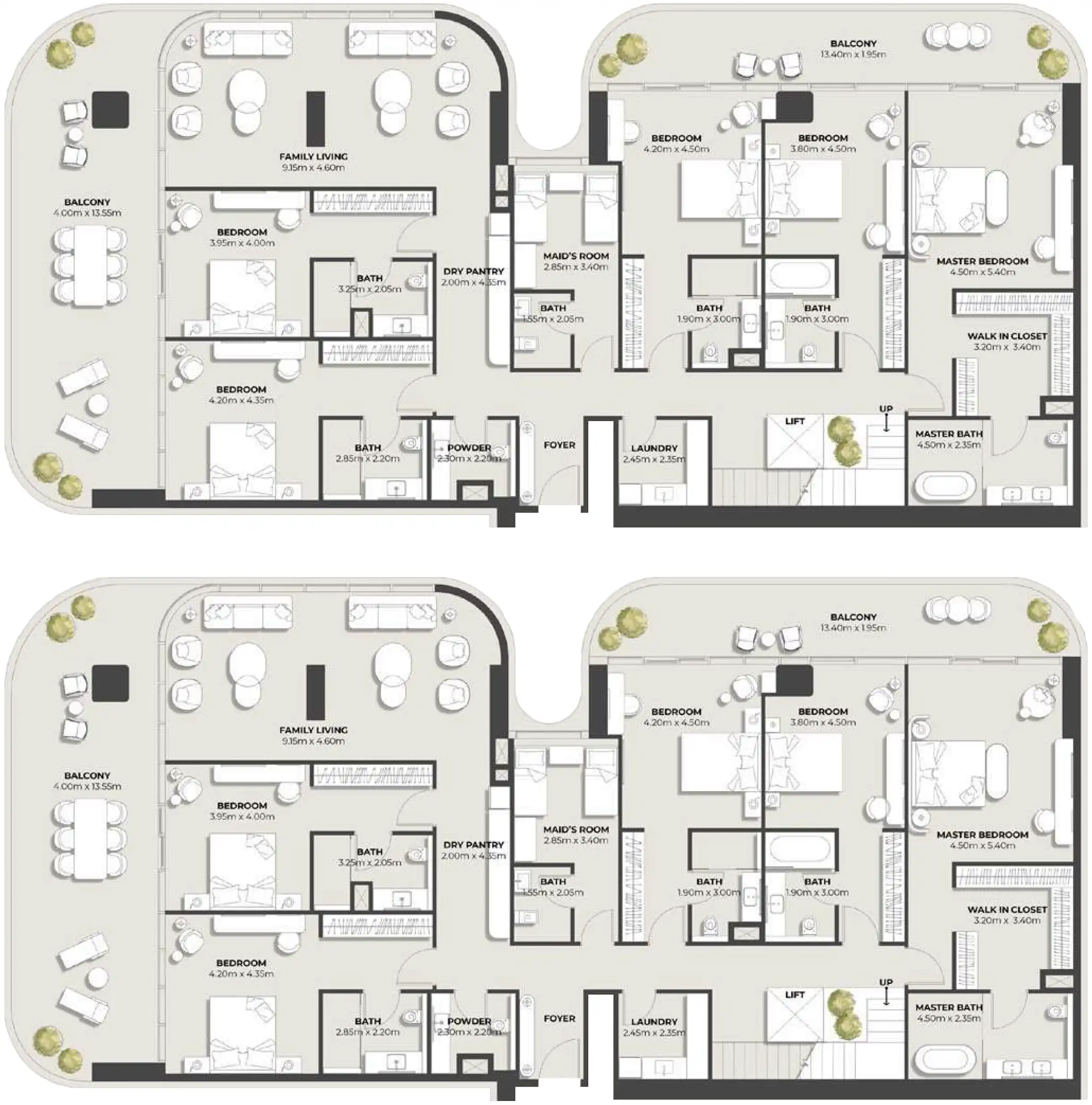 Floor Plans for Nine Collective by Wasl in Dubai