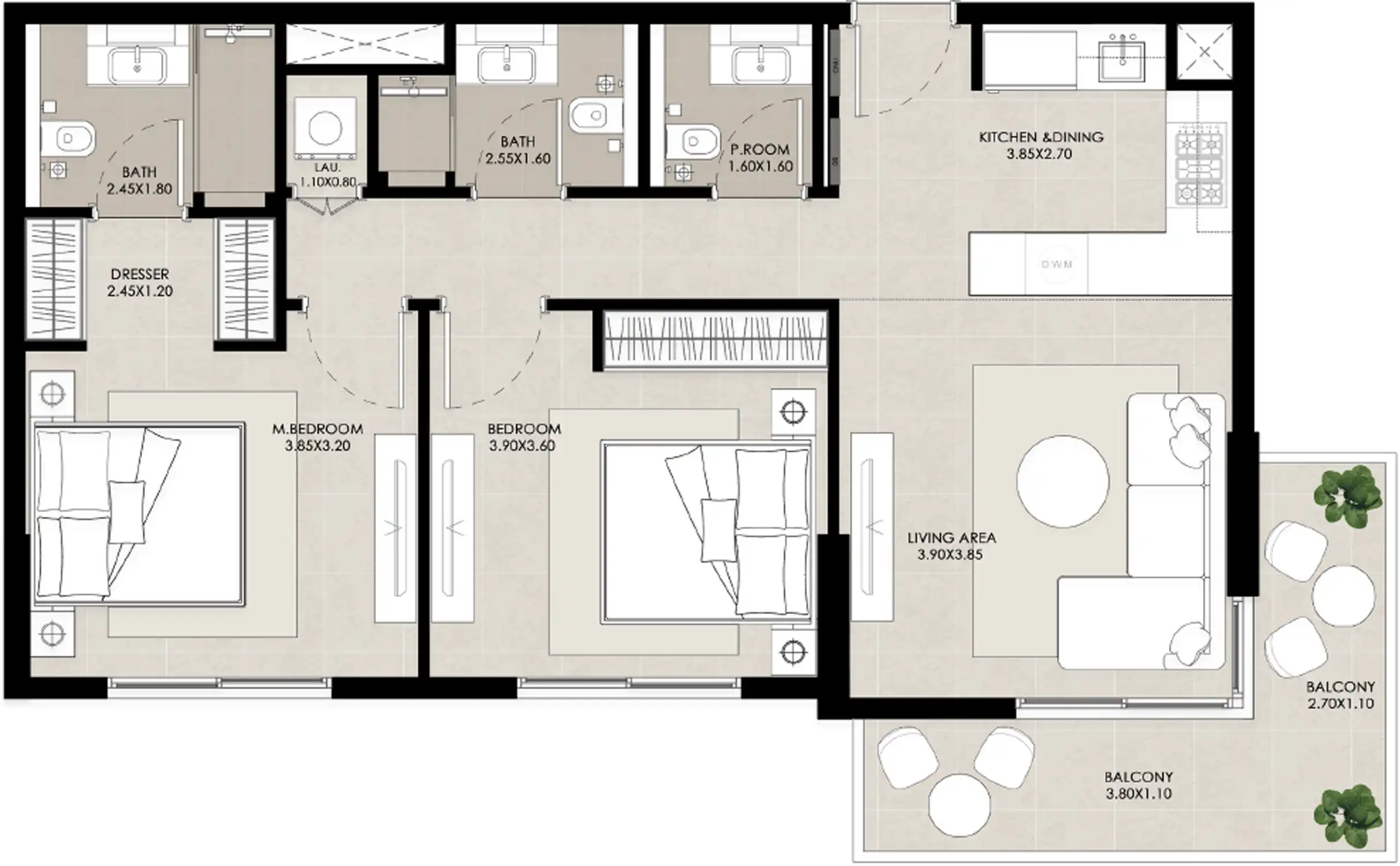 Планировки Nshama RoseWell at Town Square Dubai