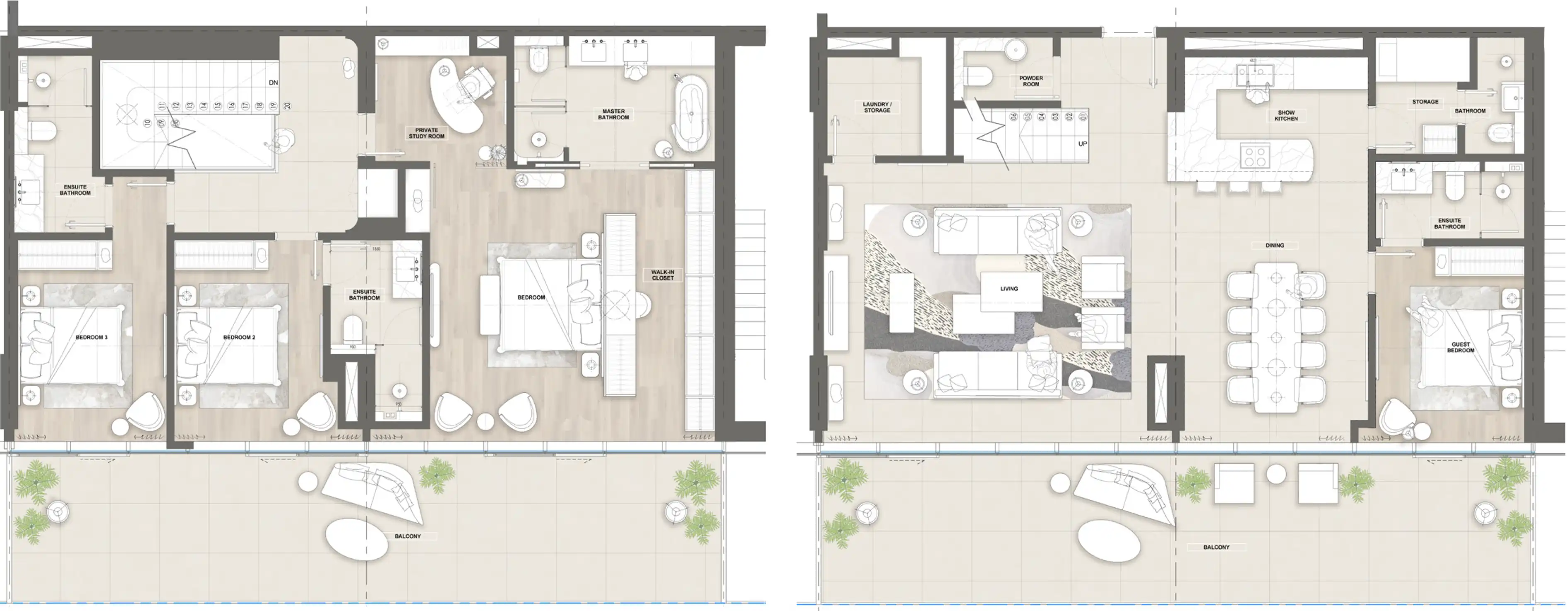 Планировки Mondrian Al Marjan Beach Residences
