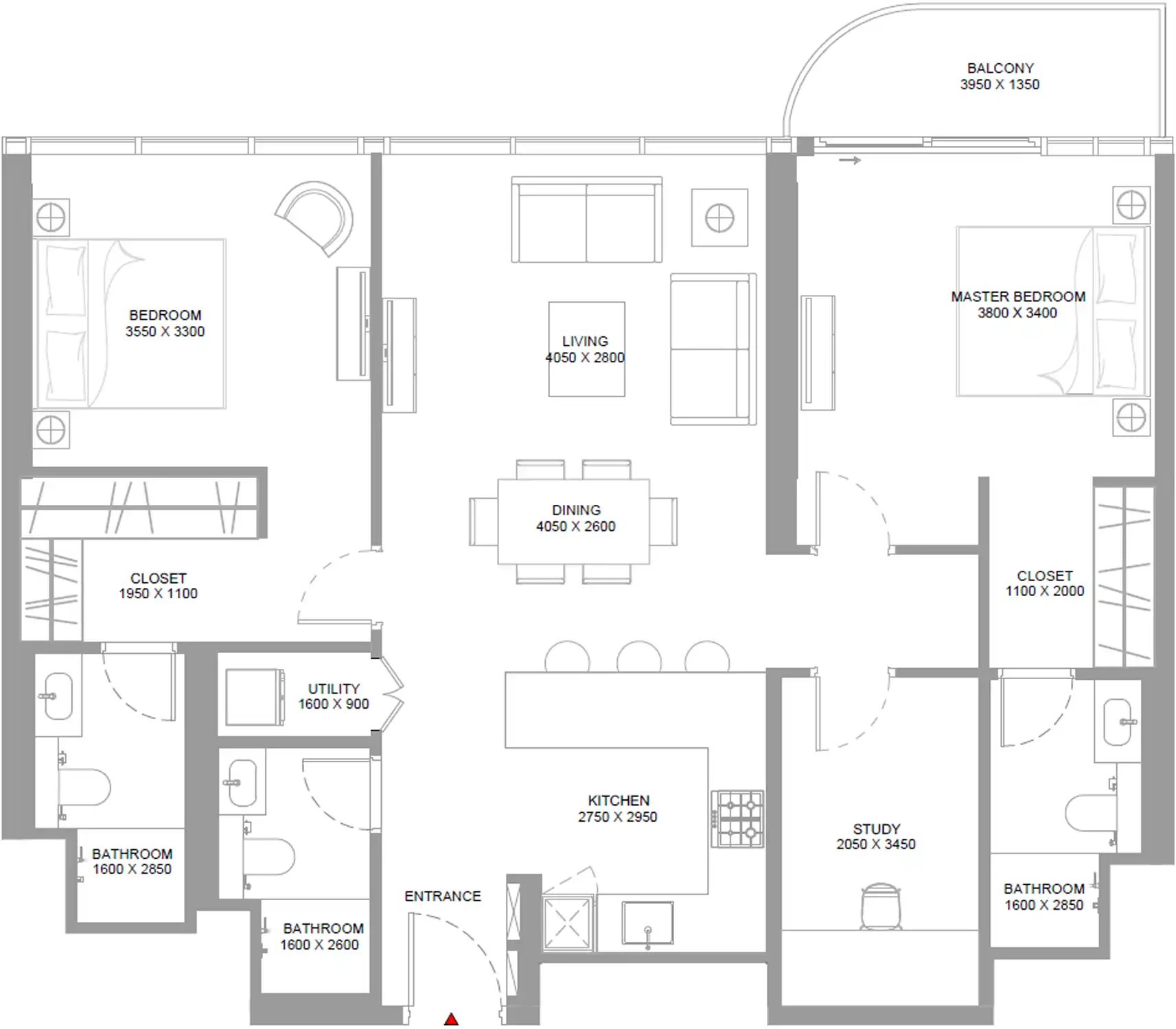 Планировка Sobha Capeside Marina Residences