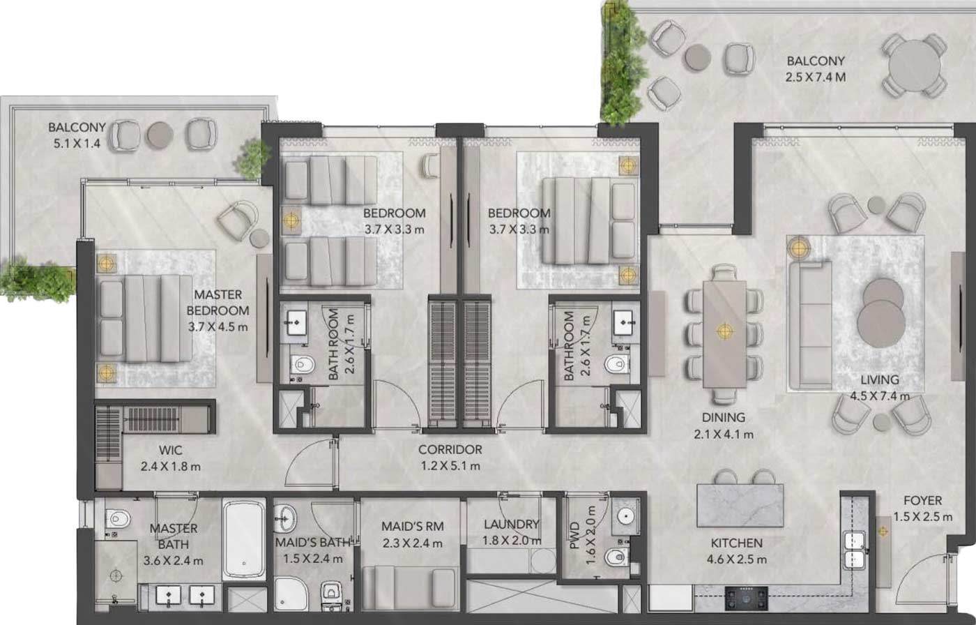 Floor Plans of Ghaf Woods by Majid Al Futtaim