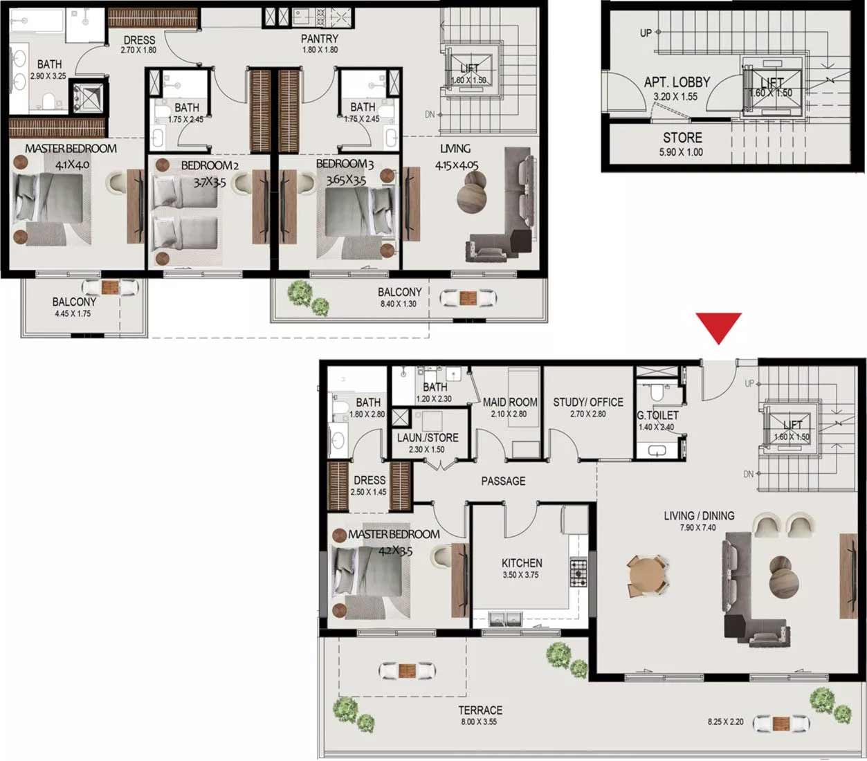 Floor Plans of Wasl Hillside Residences