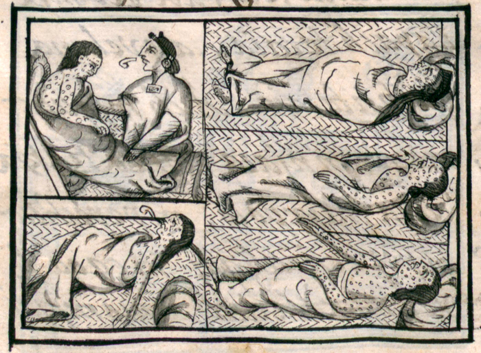 Зараженные оспой в Новой Испании. Biblioteca Medicea Laurenziana di Firenze