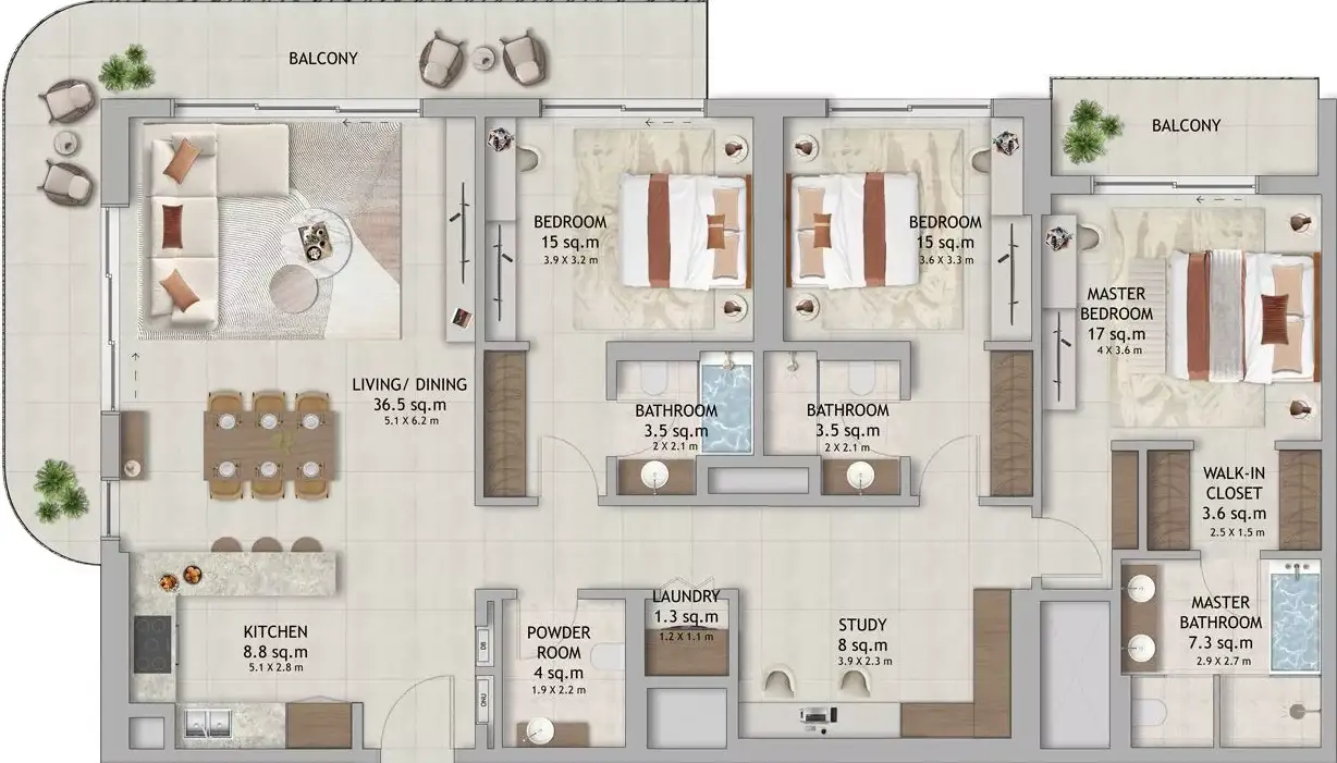 Floor Plans for Aldar Verdes by Haven in Dubai