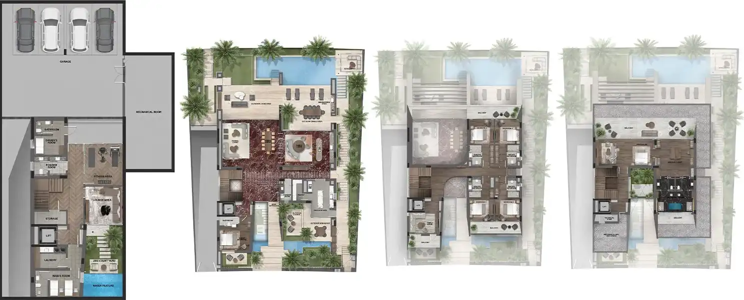 Floor Plans of Bo Monde at Tilal Al Ghaf