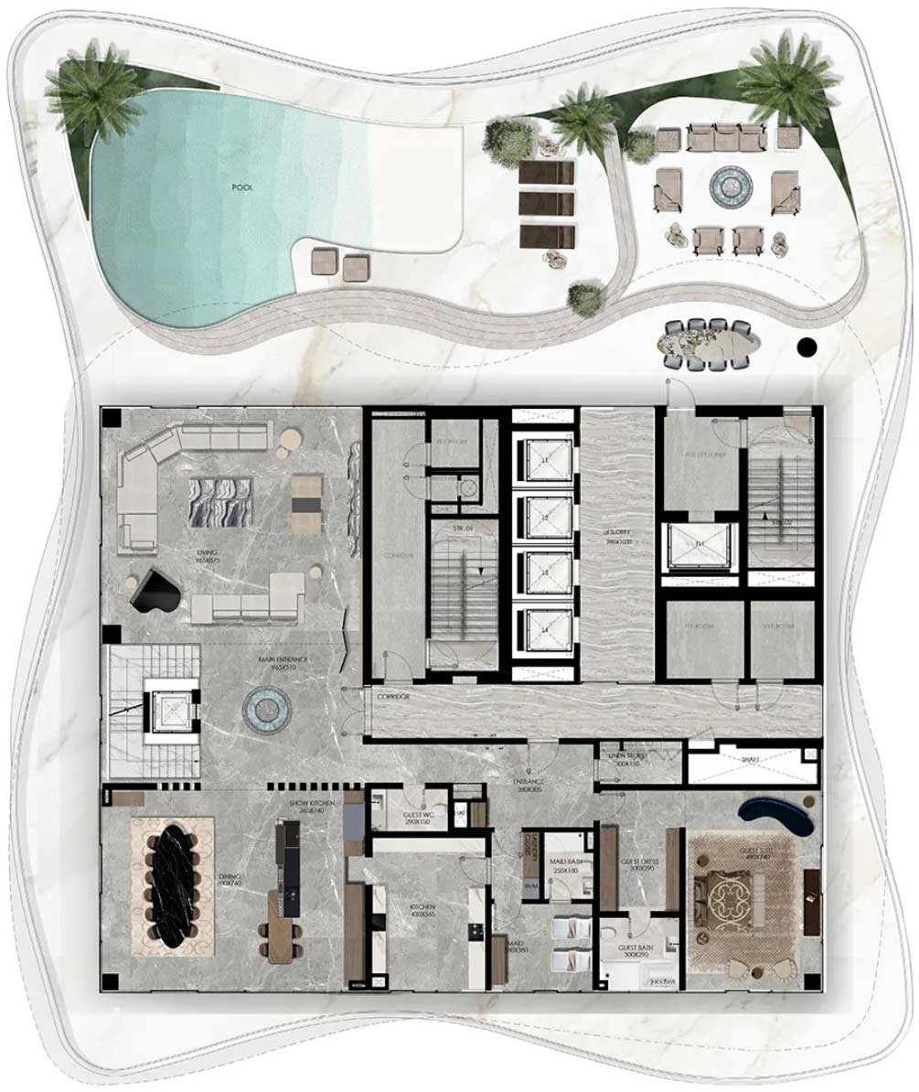 Floor Plans of Elie Saab Waterfront by Ohana