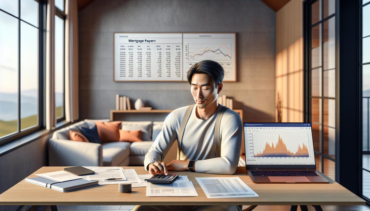 Калькуляция платежа при росте ставки: стресс-тест для заёмщика Человек рассчитывает ипотечный платёж на калькуляторе