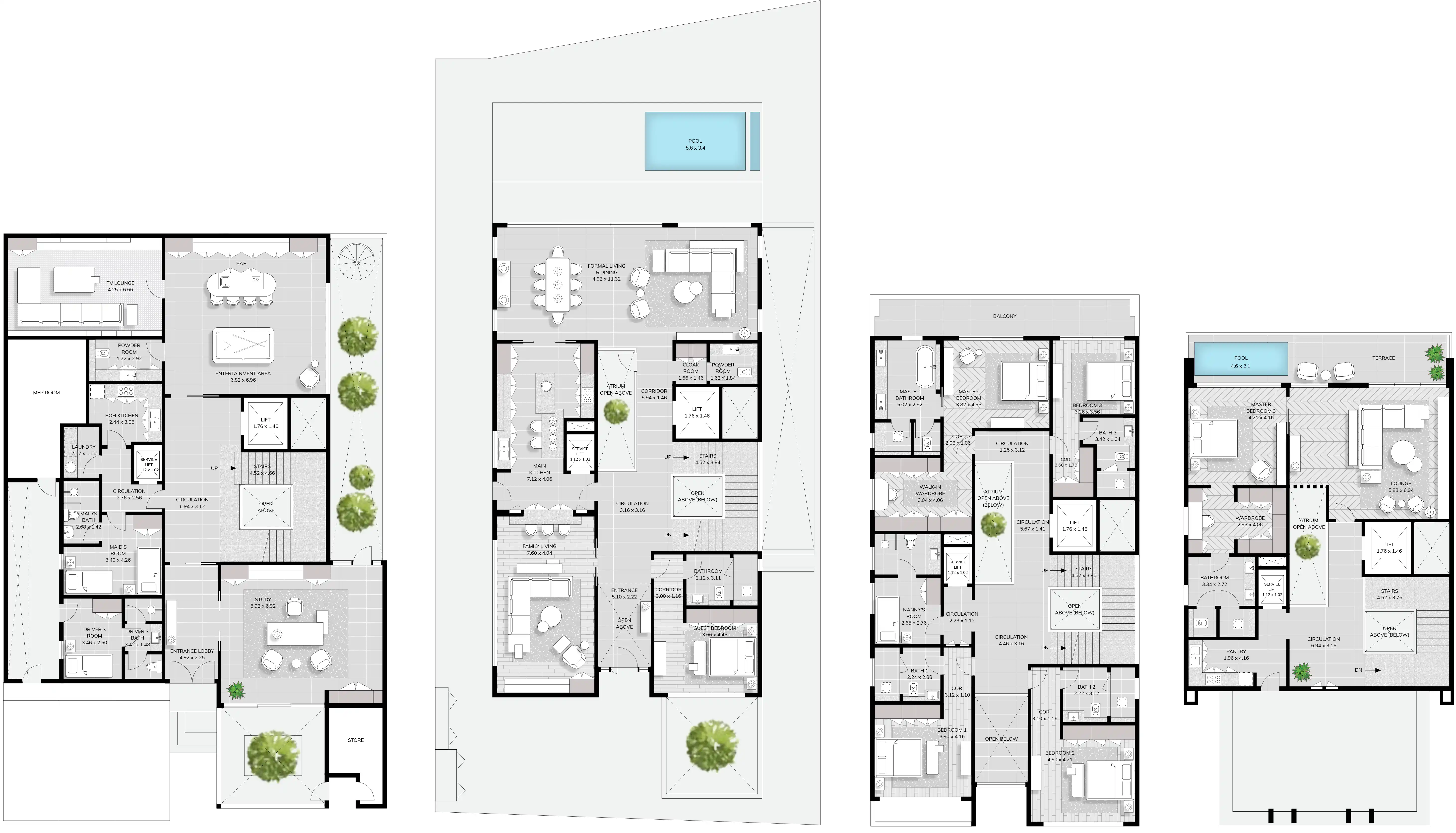 Floor Plans for Signature Mansions in Dubai