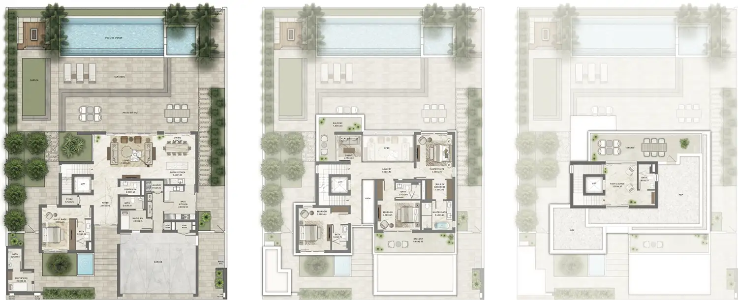 Floor Plans for Emaar Palmiera 3 The Oasis in Dubai