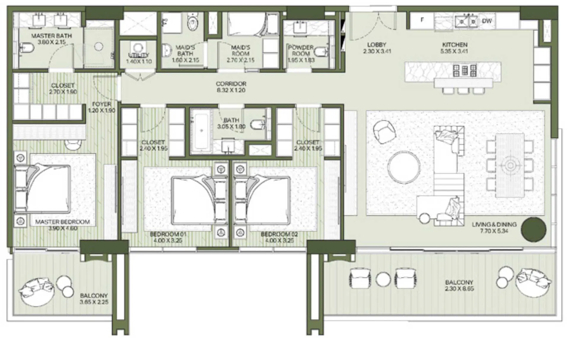 Floor Plans for Meraas Central Park Plaza at City Walk Dubai in Dubai