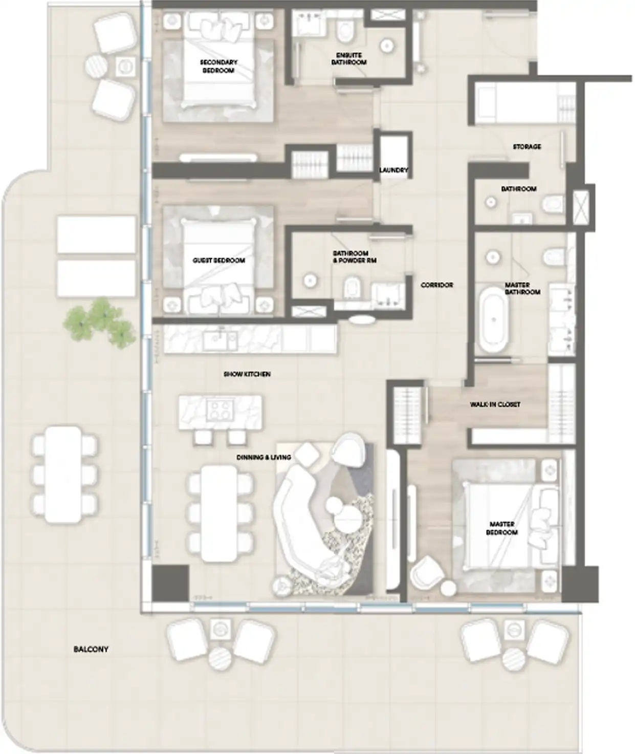 Floor Plans for Mondrian Al Marjan Island Beach Residences in Ras Al Khaimah
