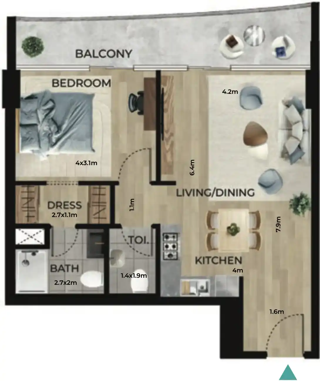 Floor Plans for Waterfront by Missoni Al Reem Island in Abu Dhabi
