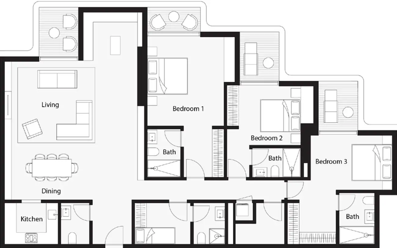 Floor Plans for Wasl One B Tower in Dubai