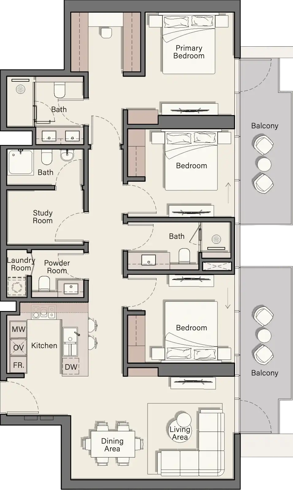 Floor Plans for Ellington Belgrove Residences in Dubai