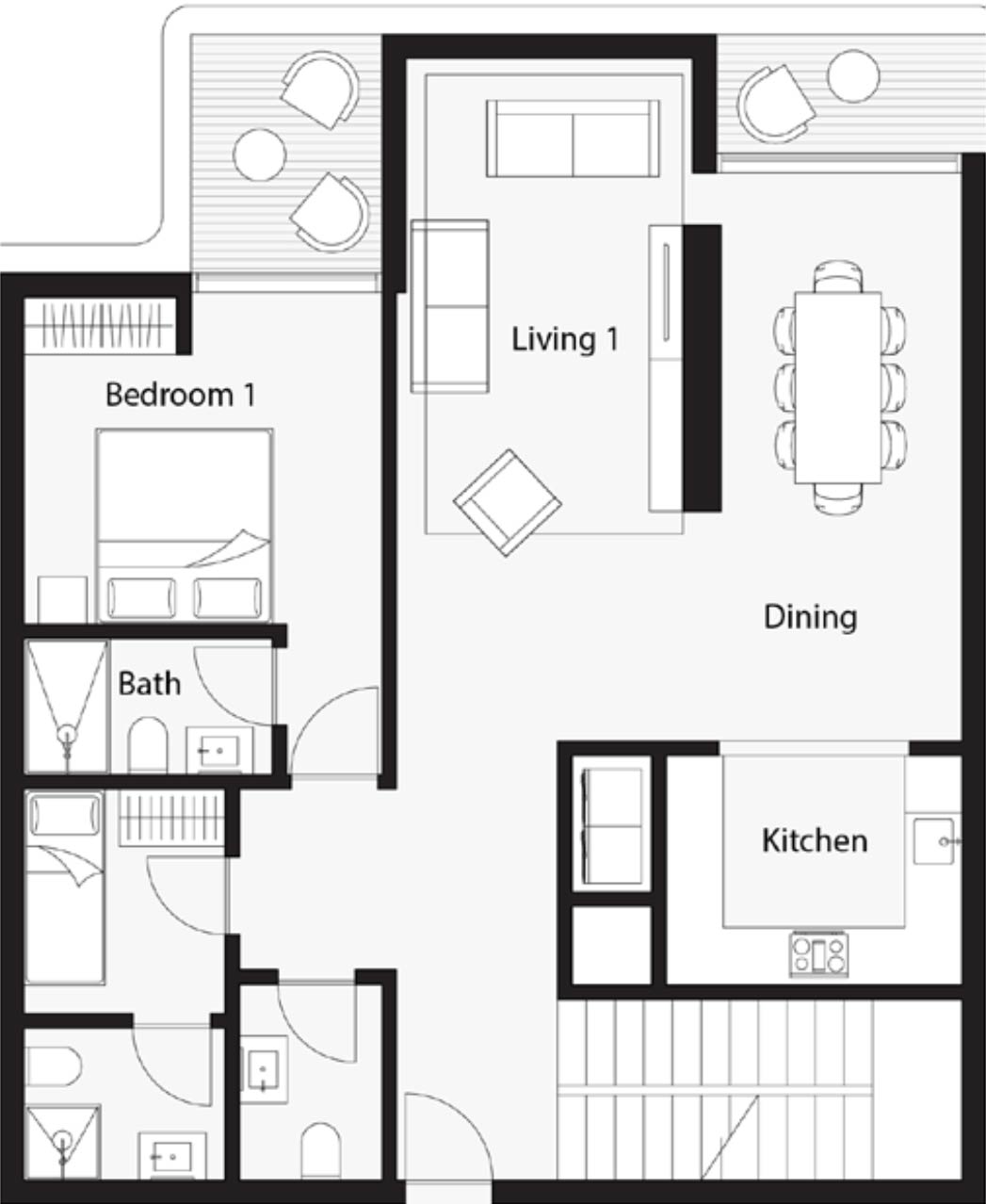 Floor Plans of ONE B Tower by Wasl