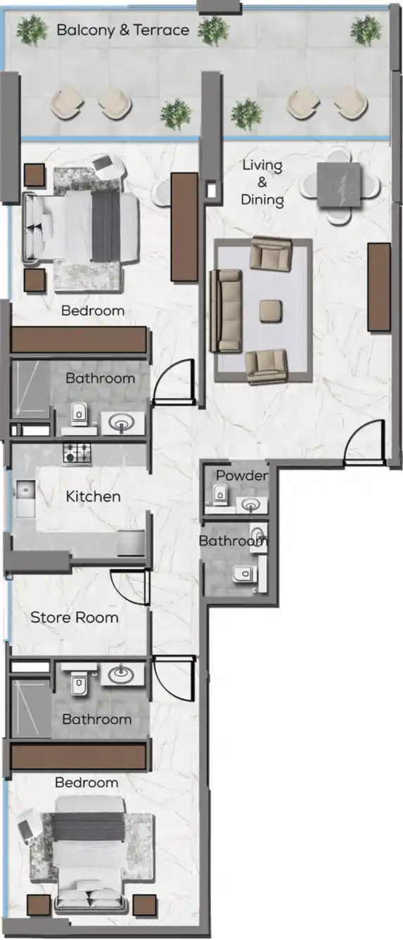 Floor Plans of Royal Regency Suites at Business Bay