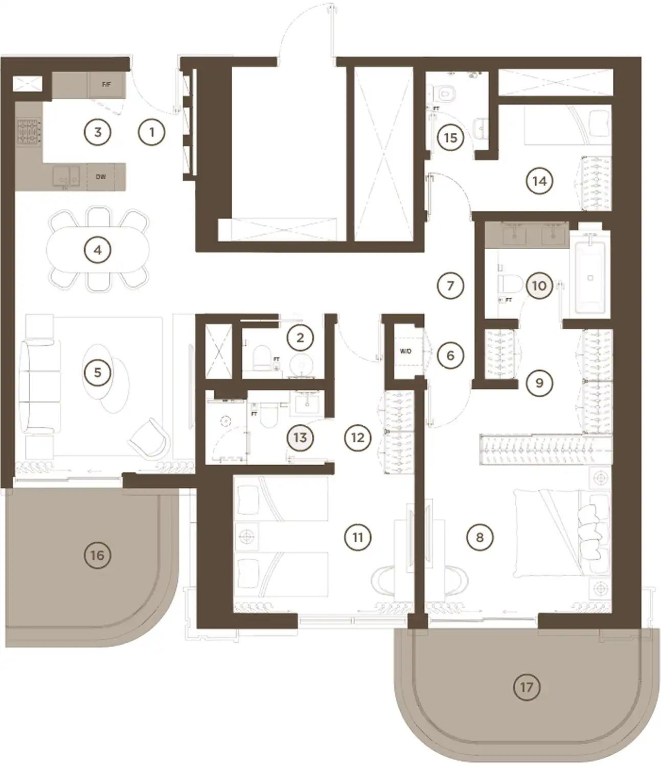 Планировка Rixos Al Reem Residences
