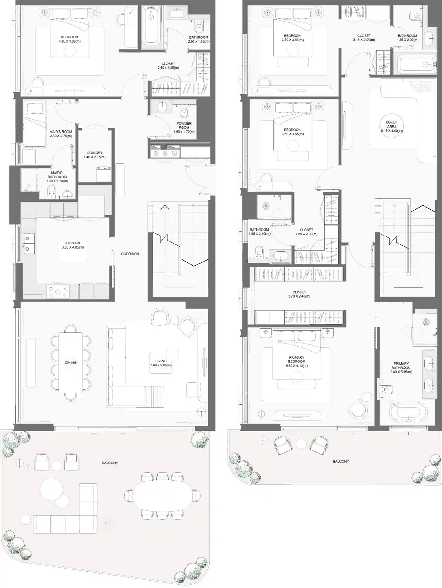 Floor Plans of Nakheel Bay Grove Residences