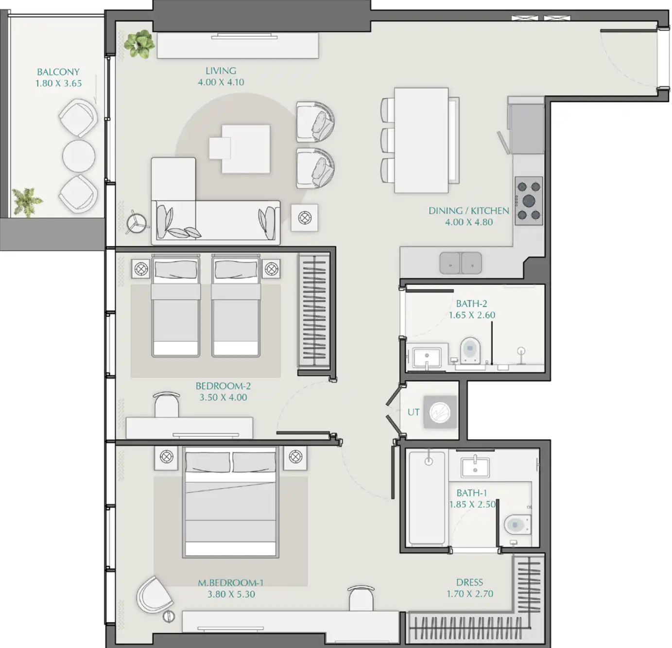 Floor Plans for Avenue Park Towers at Wasl 1 in Dubai