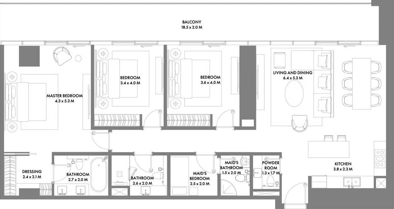 Планировки W Residences Dubai Harbour by Arada