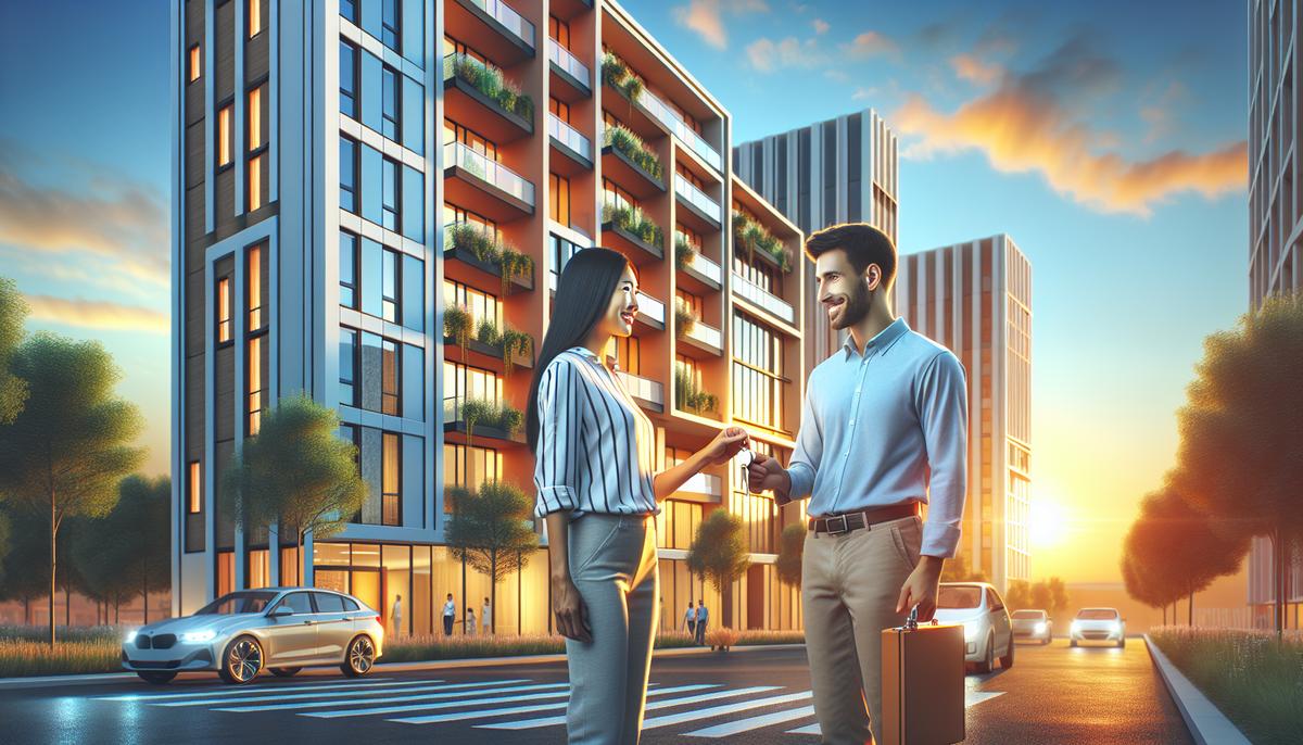 Инвестиции в апартаменты с гарантированной доходностью Апартаменты в Батуми и агент, показывающий ключи