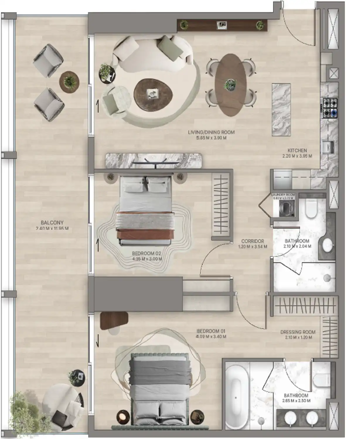 Floor Plans for Sofitel Residences Dubai City View in Dubai