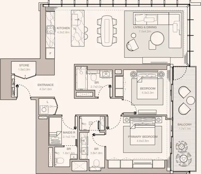 Планировки Meraas Jumeirah Residences Emirates Towers