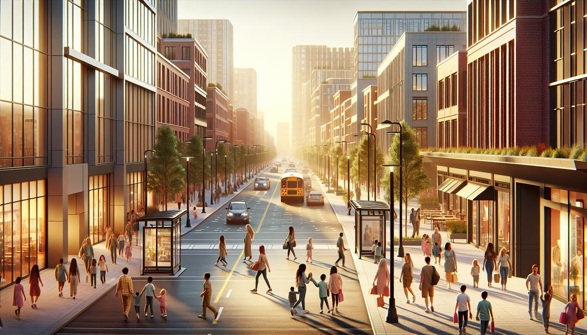 Инфраструктура Нового Бульвара: школы, магазины, транспорт Пешеходы на новом бульваре ночью