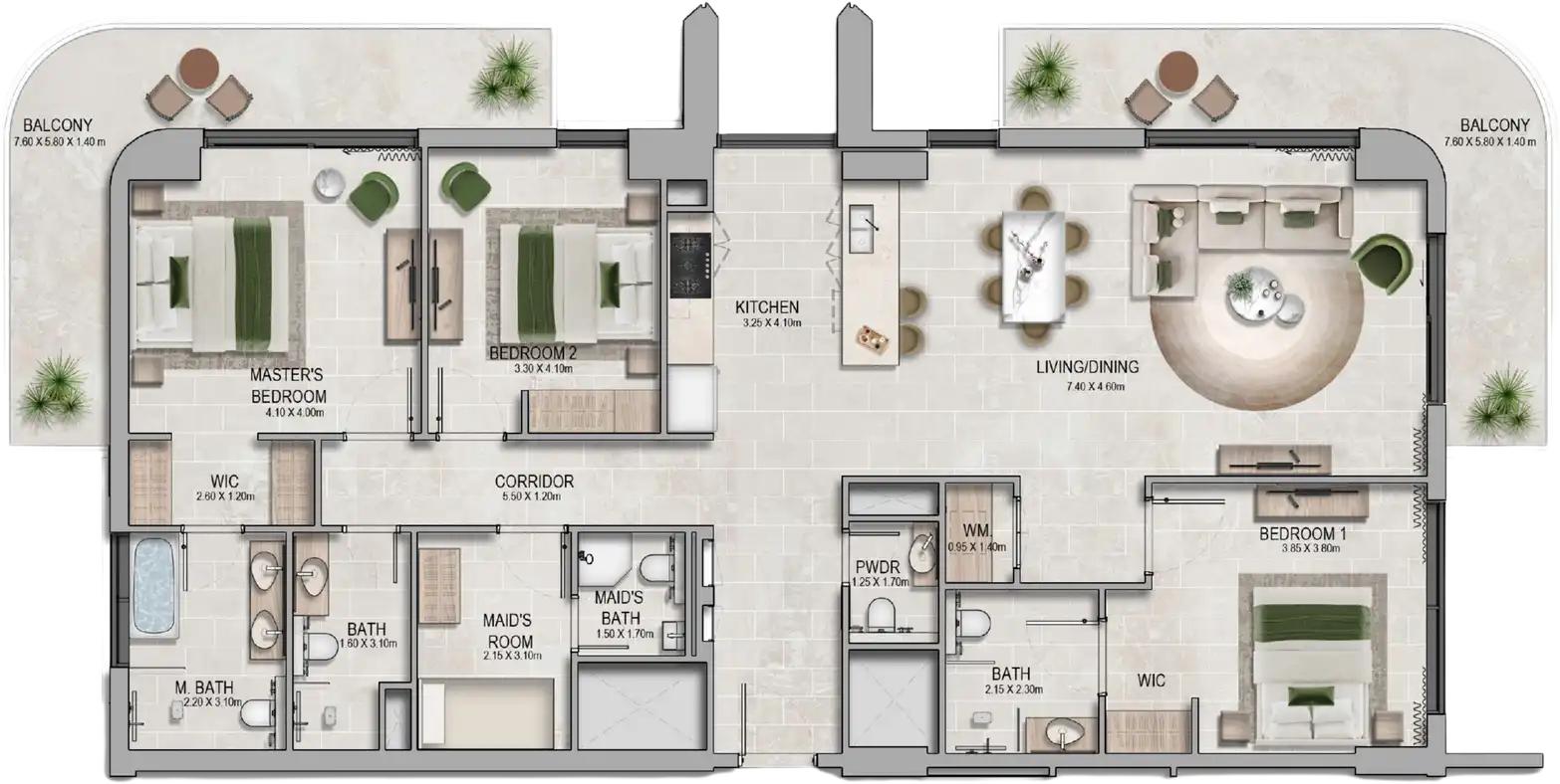 Floor Plans of Aldar Yas Riva Residences