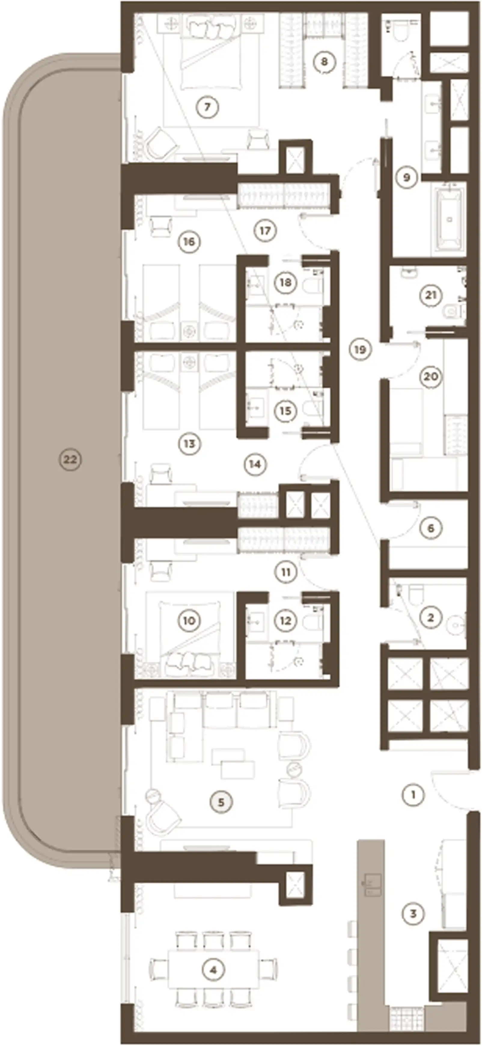 Планировка Rixos Al Reem Residences