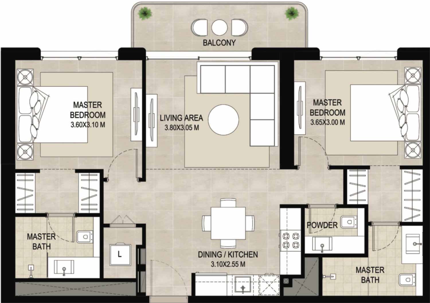 Floor Plans of NSHAMA Symphony at Town Square Dubai